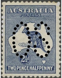 Stamp, Kangaroo and Map, Perforated OS, Australia,  , Mammals, Kangaroos, Animals (Fauna)