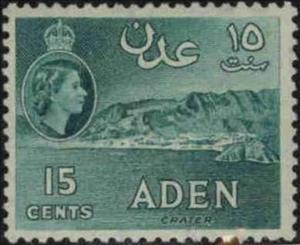 Stamp, Crater lake, Aden,  , Volcanos, Queens, Lakes