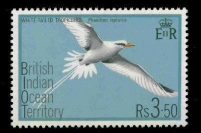 Stamp, White-tailed Tropicbird (Phaethon lepturus), British Indian Ocean Territory,  
