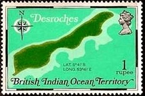 Stamp, Desroche, British Indian Ocean Territory,  