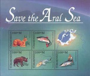 Souvenir Sheet, Save the Aral Sea - MiNo. 49-53, Turkmenistan,  