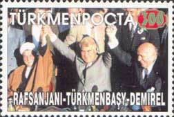 Niyazov with Irani and Turkish leaders