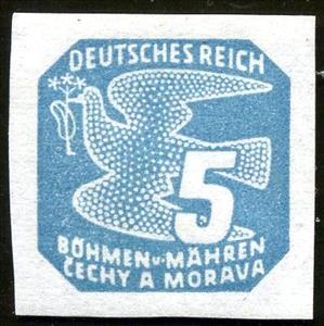 Stamp, Stylized dove, Bohemia and Moravia,  
