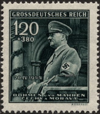 Adolf Hitler in front of the portal of the new Town Hall in 