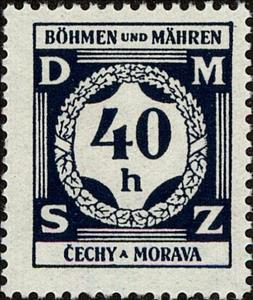Stamp, Value in a laurel wreath, Bohemia and Moravia,  , Wreaths