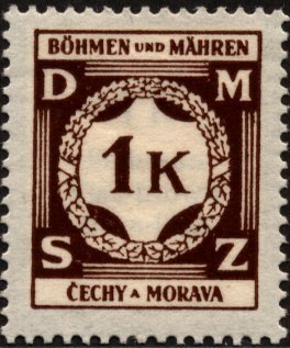 Stamp, Value in a laurel wreath, Bohemia and Moravia,  , Wreaths