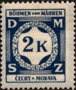 Stamp, Value in a laurel wreath, Bohemia and Moravia,  , Wreaths