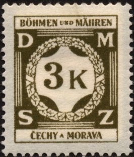 Stamp, Value in a laurel wreath, Bohemia and Moravia,  , Wreaths