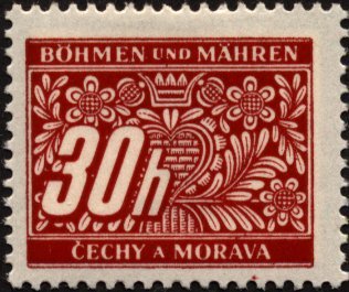 Stamp, Stylized flowers and branches, Bohemia and Moravia,  , Stylized Plants