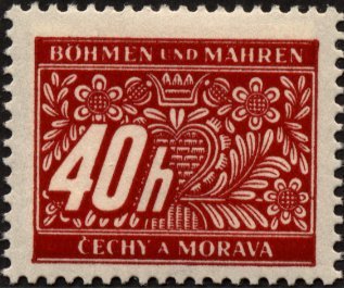 Stamp, Stylized flowers and branches, Bohemia and Moravia,  , Stylized Plants