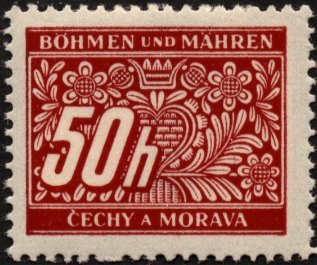 Stamp, Stylized flowers and branches, Bohemia and Moravia,  , Stylized Plants