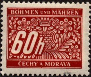 Stamp, Stylized flowers and branches, Bohemia and Moravia,  , Stylized Plants
