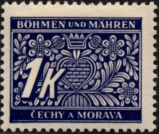 Stamp, Stylized flowers and branches, Bohemia and Moravia,  , Stylized Plants