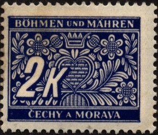 Stamp, Stylized flowers and branches, Bohemia and Moravia,  , Stylized Plants