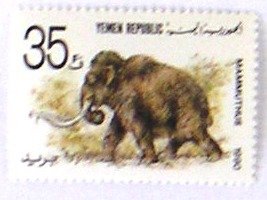 Stamp, Mammmoth (Mammuthus sp.), Yemen,  , Mammals, Prehistorical Animals, Animals (Fauna)