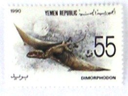Stamp, Dimorphodon, Yemen,  , Prehistorical Animals, Animals (Fauna)
