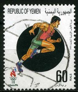 Stamp, Running, Yemen,  , Sport, Olympic Games, Running