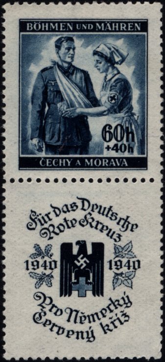 Red Cross nurse with wounded