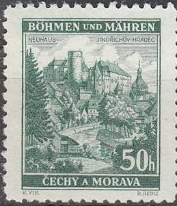 Stamp, Neuhaus / Jindřichův Hradec, Bohemia and Moravia,  