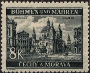 Stamp, Kremsier / Kroměříž, Bohemia and Moravia,  