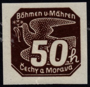 Stamp, Stylized pidgeon, Bohemia and Moravia,  , Stylized Animals, Peace Doves