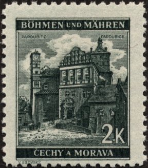Stamp, Pardubitz / Pardubice, Bohemia and Moravia,  