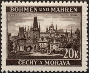 Stamp, Prag / Praha, Bohemia and Moravia,  , Bridges