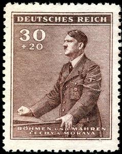 Stamp, Adolf Hitler at the lectern, Bohemia and Moravia,  