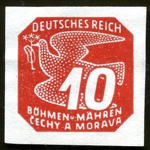 Stamp, Stylized dove, Bohemia and Moravia,  