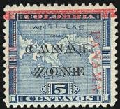 Stamp, Map of Panama, Canal Zone,  