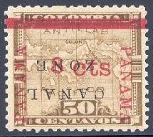 Stamp, Map of Panama, Canal Zone,  