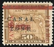 Stamp, Map of Panama, Canal Zone,  