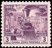 Stamp, Early Railroad Scene, Canal Zone,  , Railways