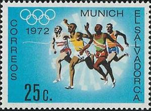 Stamp, Running, El Salvador,  , Olympic Games
