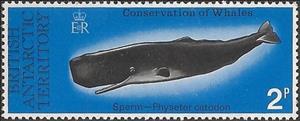 Stamp, Sperm Whale (Physeter macrocephalus), British Antarctic Territory (BAT),  , Whales, Animals (Fauna)
