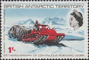 Stamp, Tractor pulling Equipment, British Antarctic Territory (BAT),  