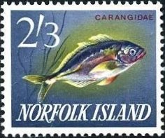 Stamp, Trevally (Caranx sp.), Norfolk Island,  , Fishes