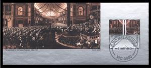 Souvenir Sheet, First Opening, painting of Charles Nuttall, Australia,  , Paintings, Parliaments