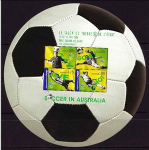 Souvenir Sheet, International Philatelic Exhibition SALON DU TIMBRE, Paris, Australia,  , Philatelic Exhibitions, Football (Soccer)