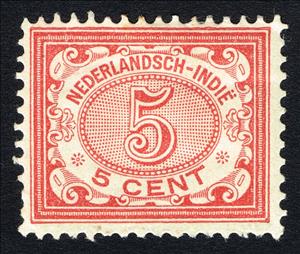 Stamp, Type `Vurtheim`, Netherlands East Indies,  , Numbers