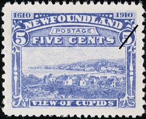 Stamp, View of Cupids, Newfoundland,  