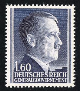 Stamp, Effigy of Hitler, Germany, General Government,  