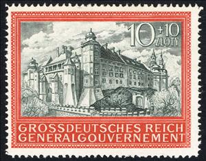 Stamp, Castle Krakau, Germany, General Government,  