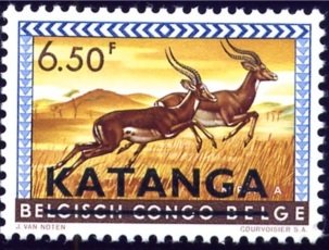 Stamp, Common Impala (Aepyceros melanopus) , Katanga,  , Mammals, Antelopes, Animals (Fauna)