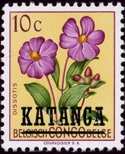 Belgian Congo BE C302 with overprint 'KATANGA'