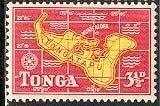 Stamp, Map of Tongatabu, Tonga,  