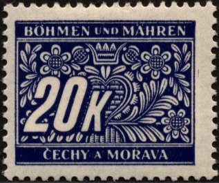 Stamp, Stylized flowers and branches, Bohemia and Moravia,  , Stylized Plants
