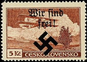 Stamp, Local Issues, Bohemia and Moravia,  , Aviation, Aircrafts