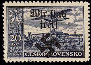 Stamp, Local Issues, Bohemia and Moravia,  , Aviation, Aircrafts