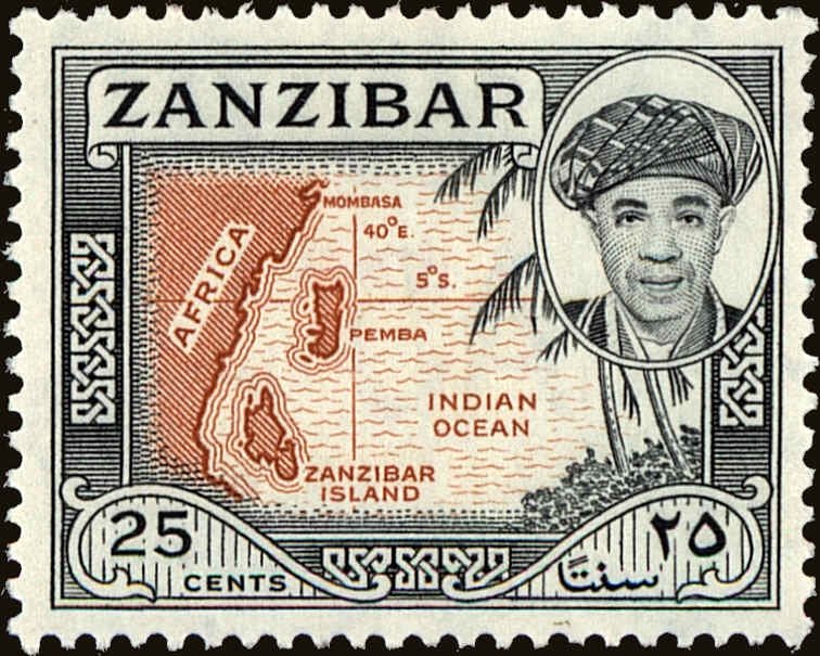 Map showing location of Zanzibar